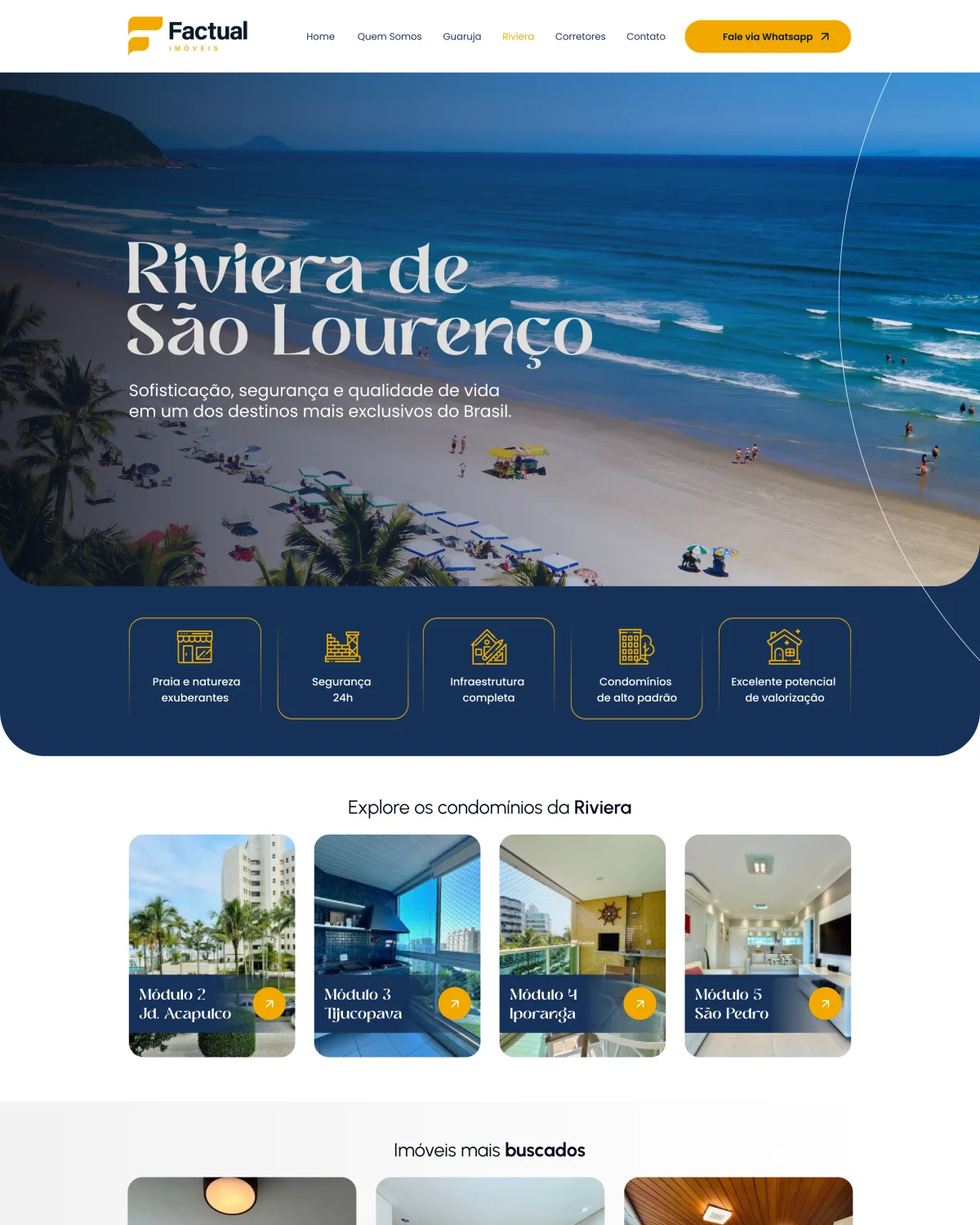 Página do condomínio Riviera de São Lourenço no site Factual