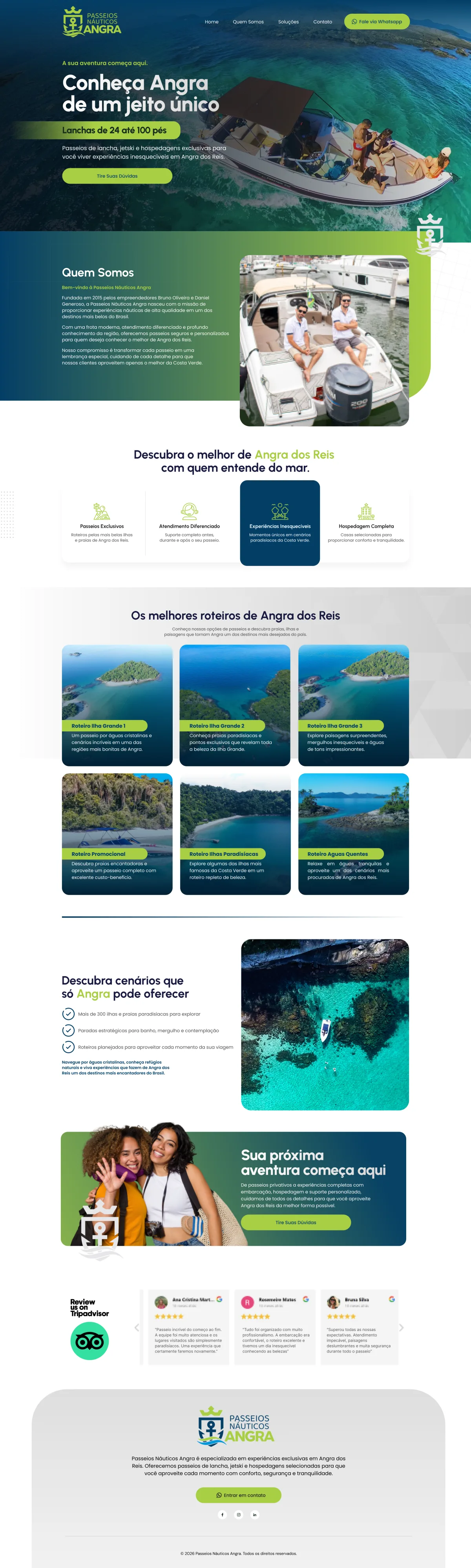 Página completa do site Náuticos Angra
