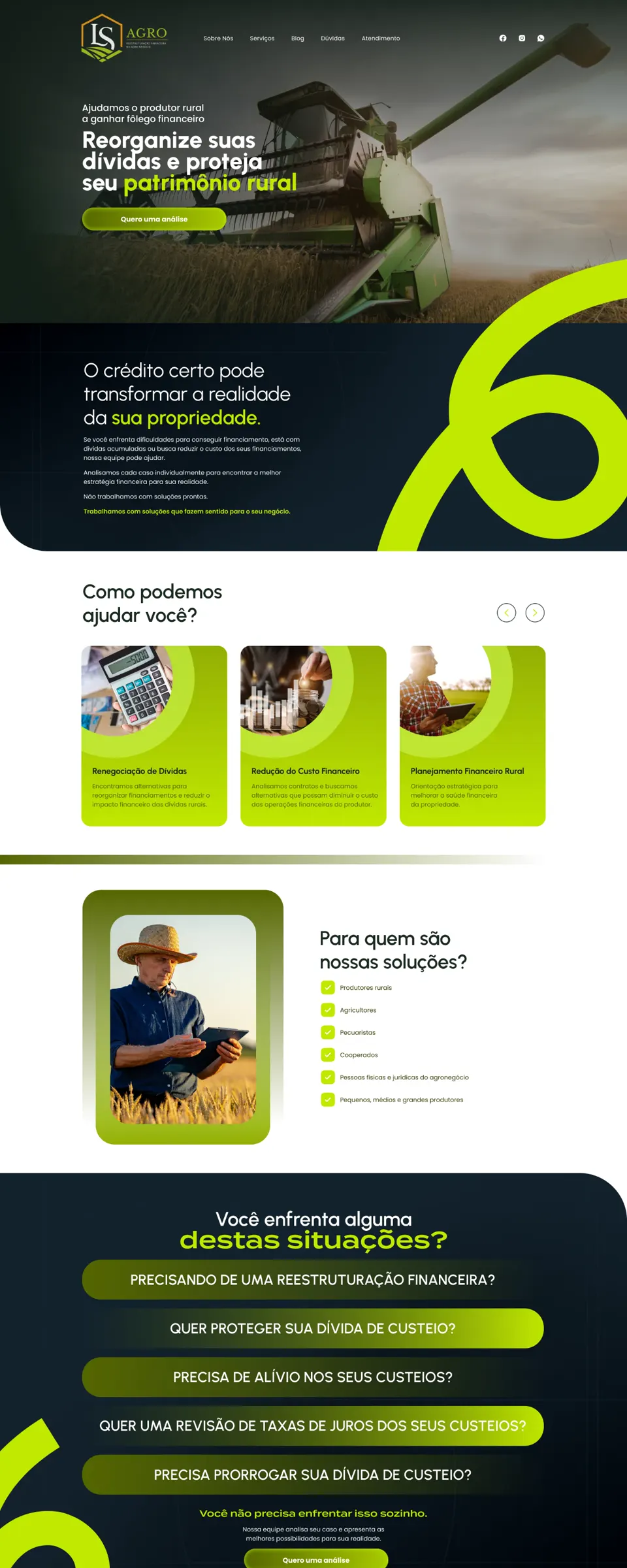Site LS Agro criado pela NOP