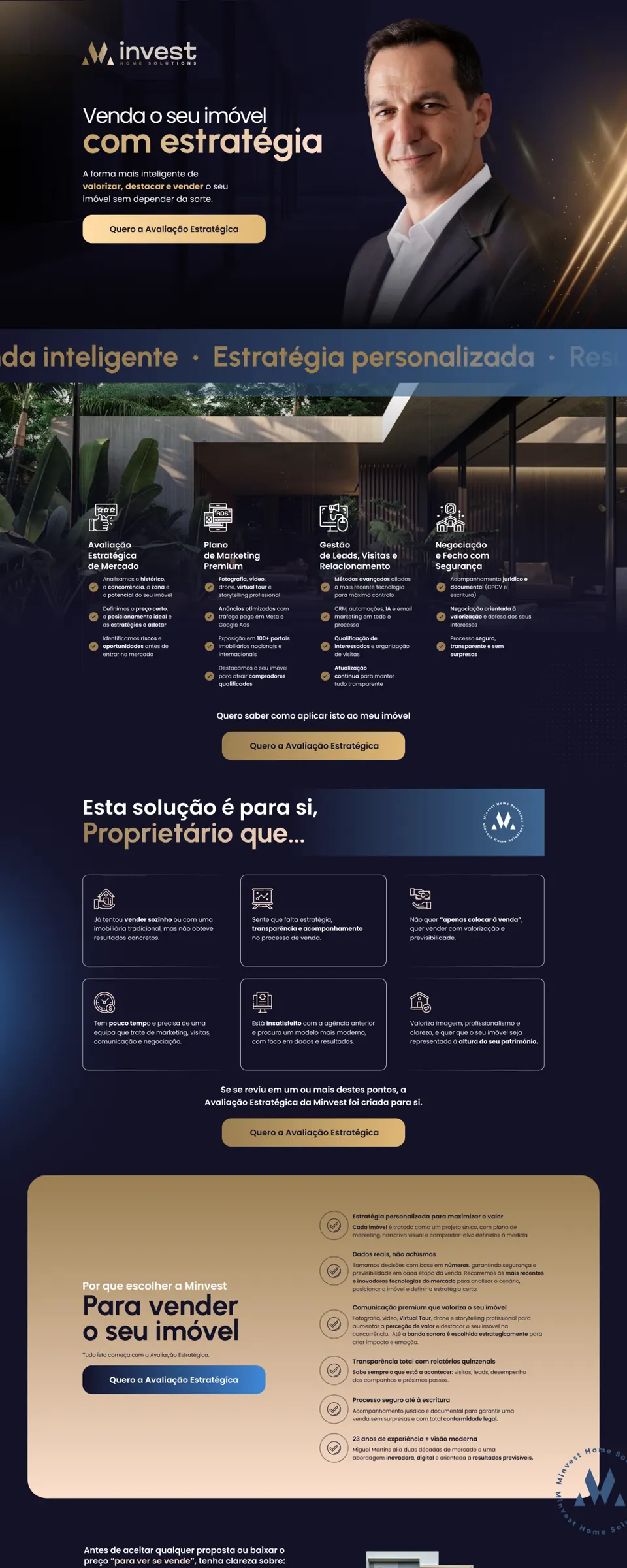 Site Minvest criado pela NOP