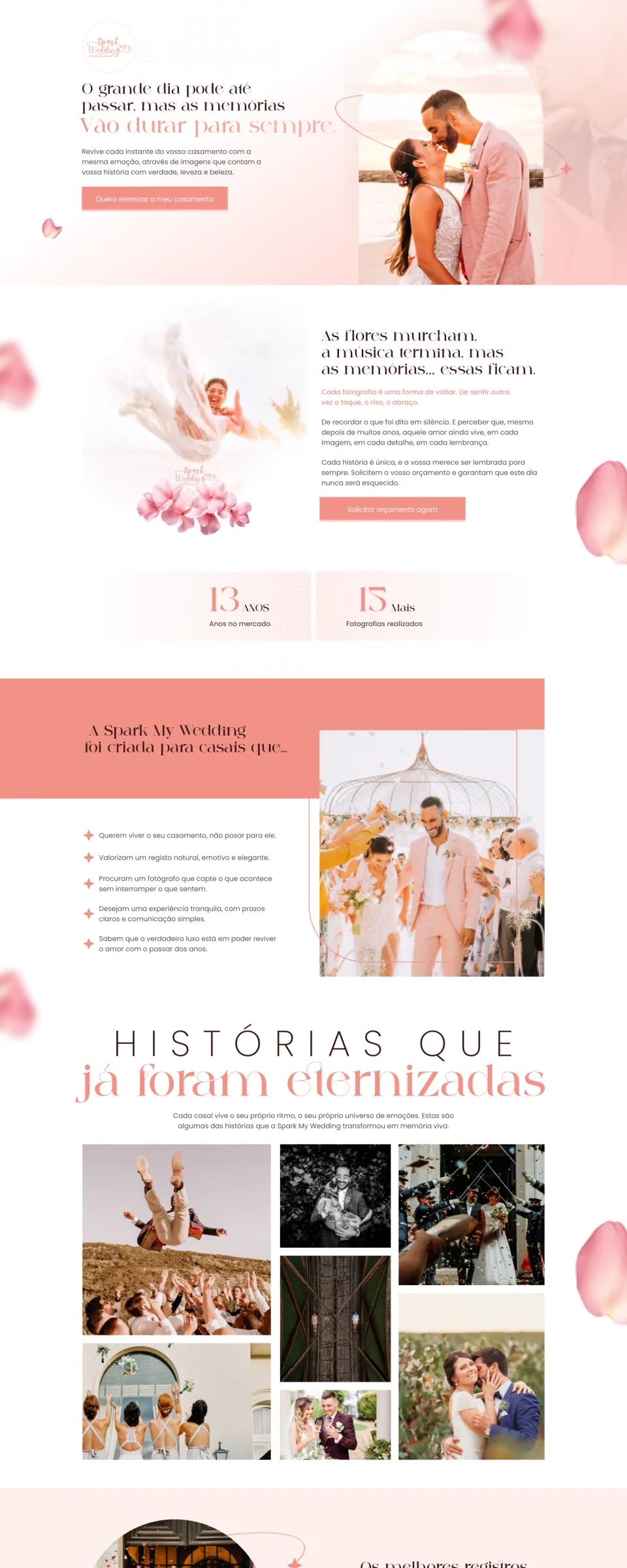 Site Spark My Wedding criado pela NOP