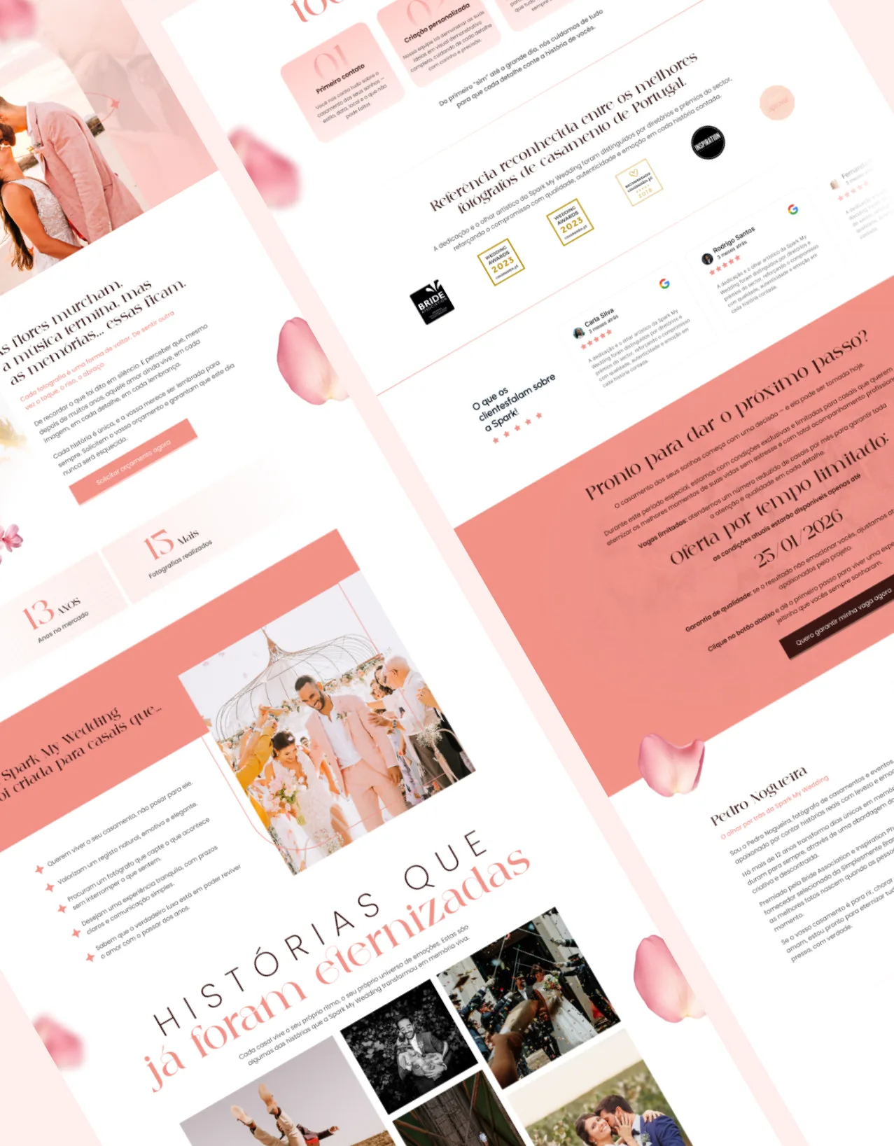 Mockup do site Spark My Wedding no celular